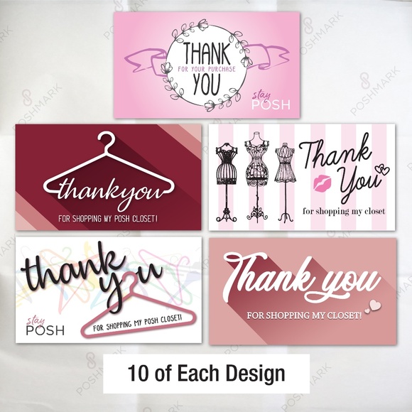 Design by Me Other - Poshmark Thank You Note Card Variety Pack (50 ct)